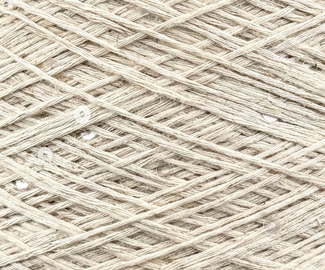 G&G Filati Amazzonia Nm 4500 – Garn aus Baumwolle und Leinen mit Pailletten col. Natur